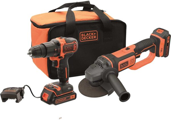 AKU SET UDARNA BUŠILICA I KUTNA BRUSILICA 18V Black&Decker BCK24D2S
