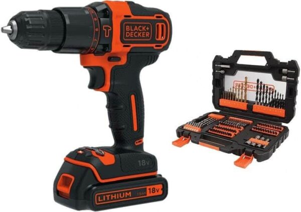 AKU UDARNA BUŠILICA 18 V 1,5 Ah S PRIBOROM Black&Decker BDCHD18S1A