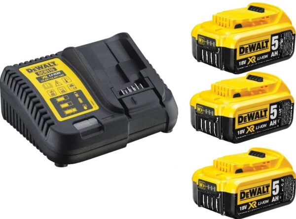 SET TRI BATERIJE 18V 5,0Ah I PUNJAČ DCB115 Dewalt DCB115P3