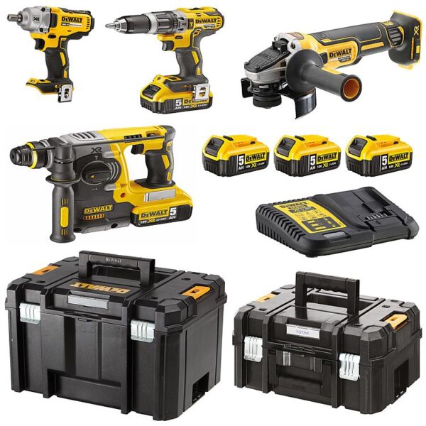 KOMPLET ALATA OD 4 KOMADA 18 V, BATERIJE 3X 5,0 Ah Dewalt DCK428P3T