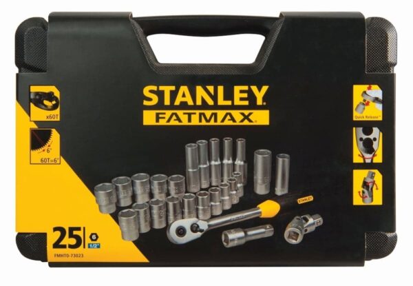 25 DJELNI SET MAT HROMIRANIH NASADNIH KLJUČEVA Stanley FMHT0-73023