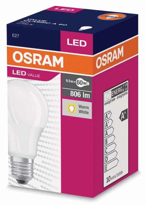 OSRAM LED Žarulja VALUE CL A 60 8,5W/827 E27