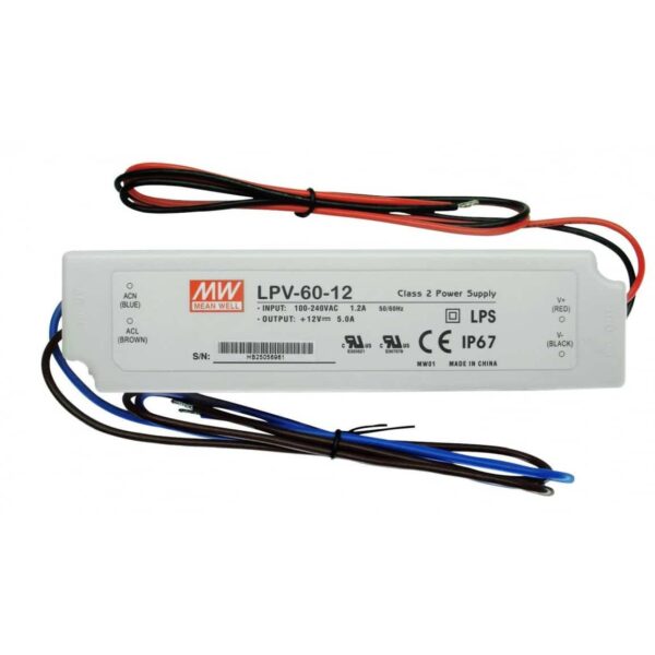 MEANWELL LED DRIVER LPV-60-12 IP67