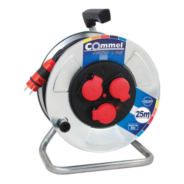 Commel Kabelska motalica na metalnom bubnju 280 mm, monofazna, 16 A 250 V ~ 3500 W IP44