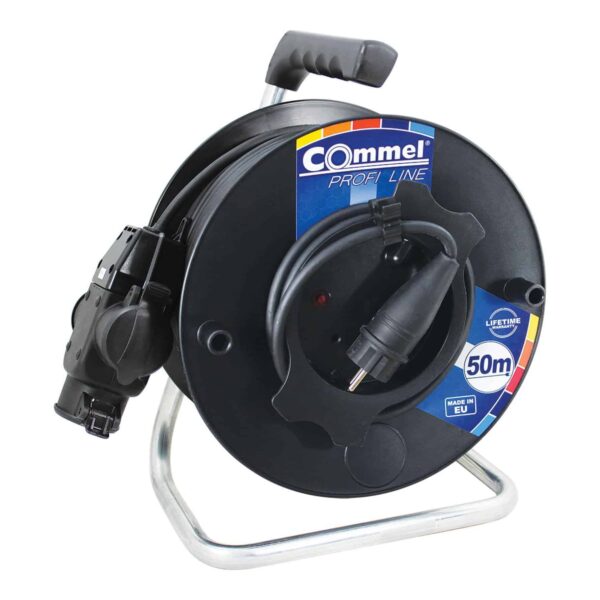 Commel Kabelska motalica na PVC bubnju 280 mm, monofazna, s trostrukim gumiranim razdjelnikom, 16 A 250 V ~ 3500 W IP44