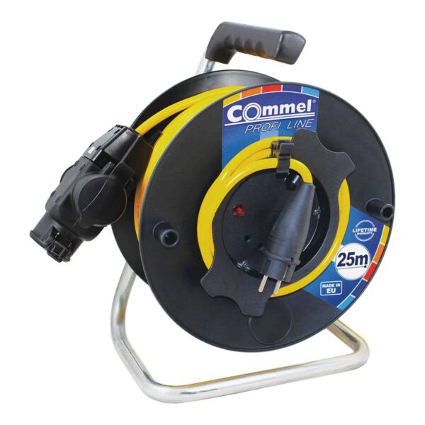 Commel Kabelska motalica na PVC bubnju 280 mm, monofazna, s trostrukim gumiranim razdjelnikom, 16 A 250 V ~ 3500 W IP44