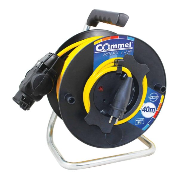 Commel Kabelska motalica na PVC bubnju 280 mm, monofazna, s trostrukim gumiranim razdjelnikom, 16 A 250 V ~ 3500 W IP44