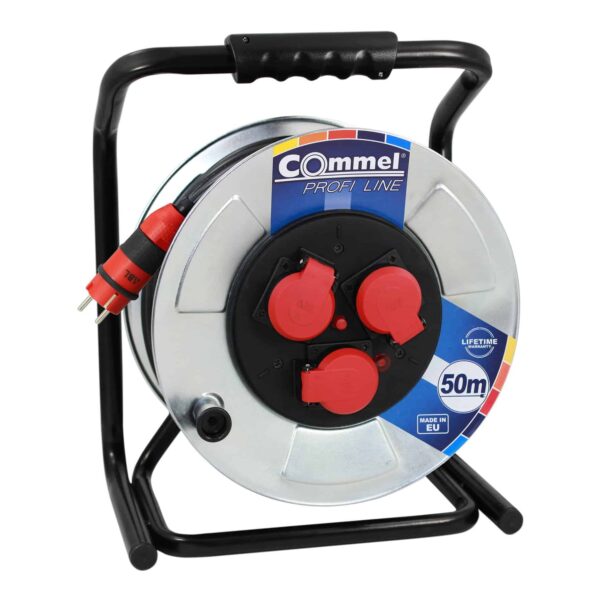 Commel Kabelska motalica na metalnom bubnju 280 mm, monofazna, 16 A 250 V ~ 3500 W IP44