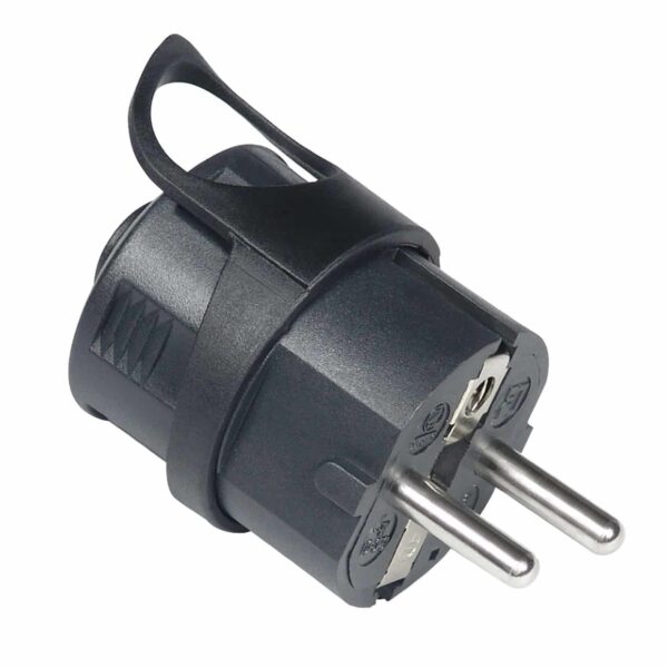 Commel Utikač ravni s kontaktom za uzemljenje 16 A 250 V ~, crni