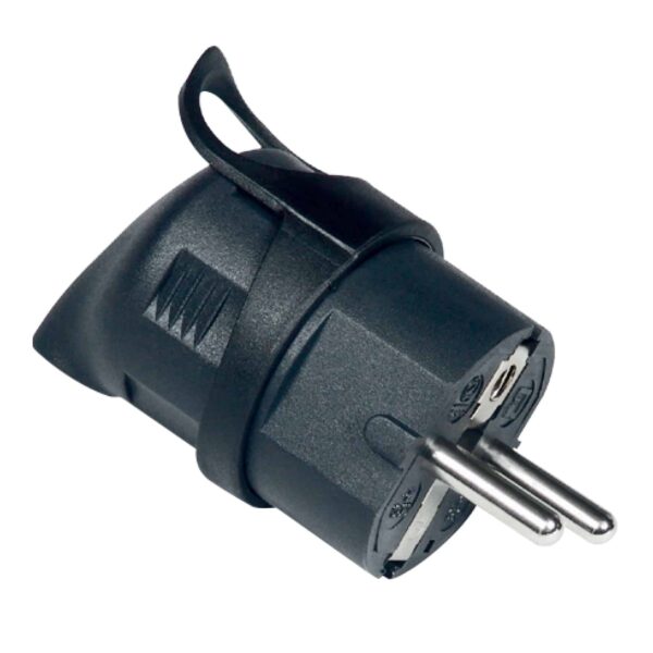 Commel Utikač kutni s kontaktom za uzemljenje 16 A 250 V ~, crni