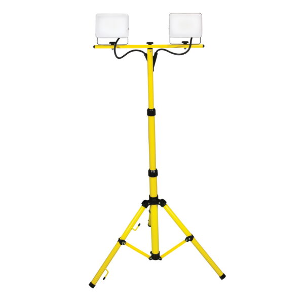 Commel LED reflektor na stativu, 2 x 30 W, 6500 K (hladno bijela boja svjetla), IP44, 
2 x 3200 lm, 25 000 h, crni / žuti stativ