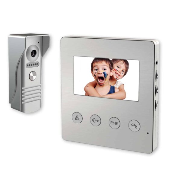 Commel Video portafon u boji, 4,3" zaslon u boji, handsfree komunikacija, 16 melodija zvona, otključavanje dvojih vrata, IP44 vanjska kamera, noćno snimanje